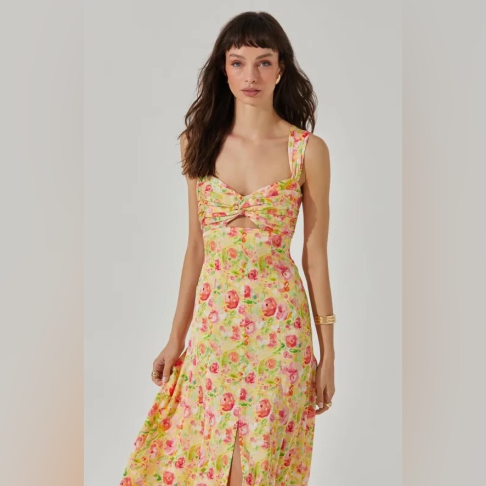 NWOT ASTR  Twist Bust Midi Dress size L - Picture 6 of 11